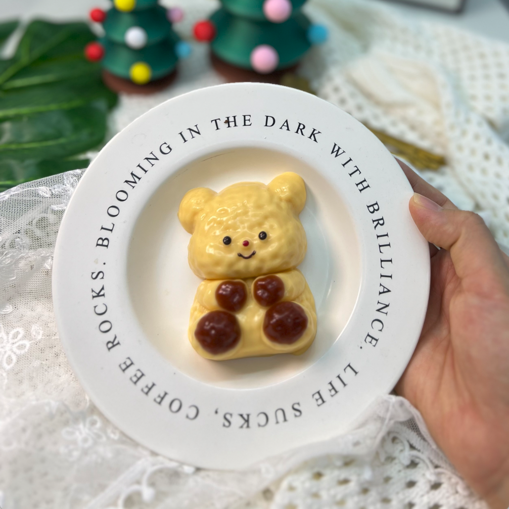 Butter Bear Toast Taba Squishy Toy